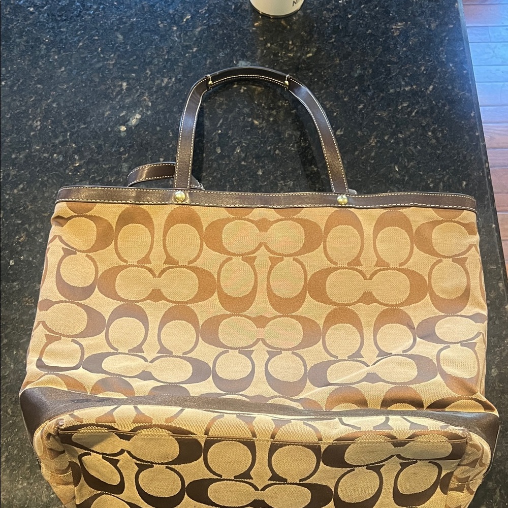 Coach Brown Signature Tote Bag